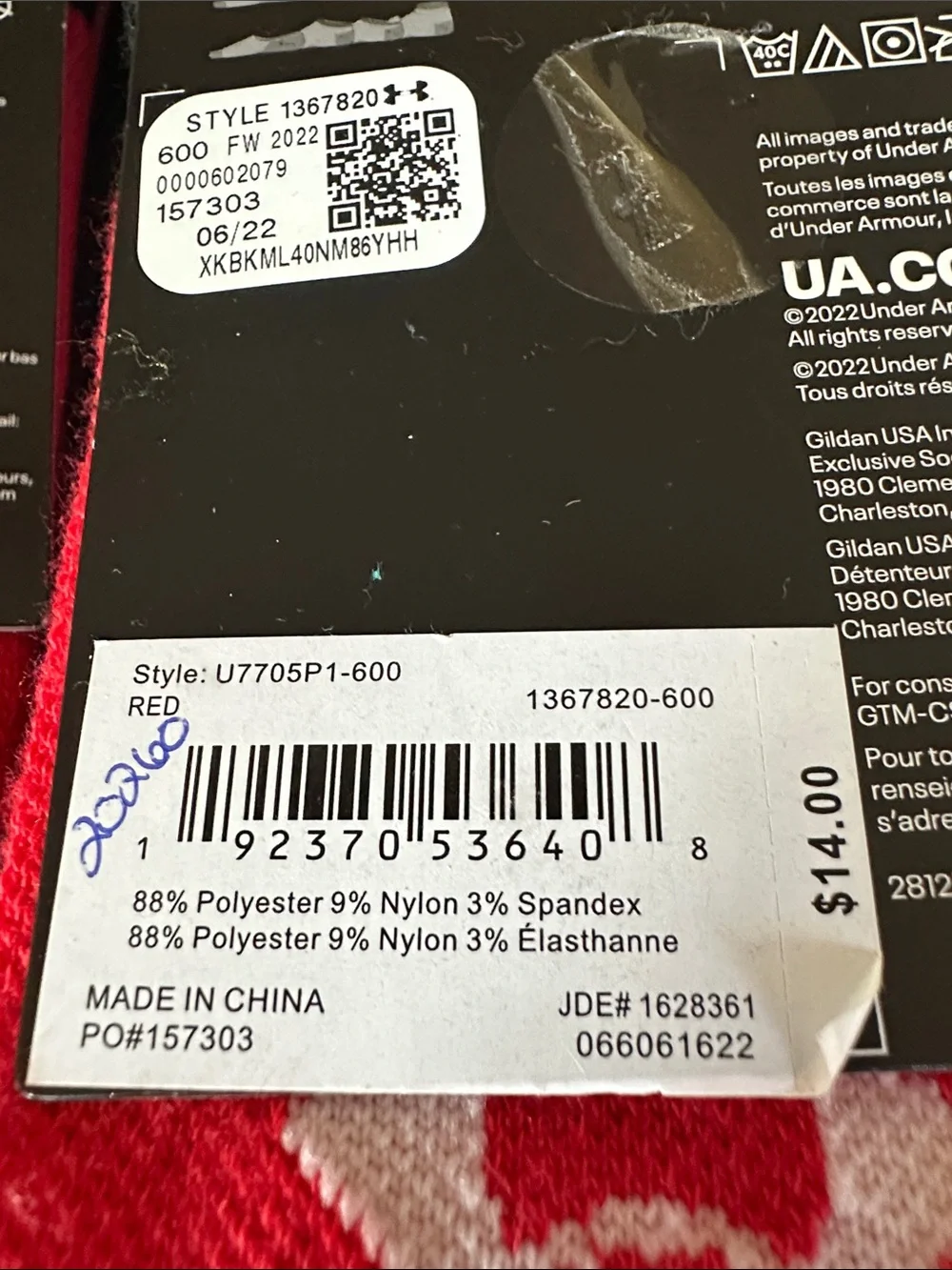 Under Armour Red UA Team Socks